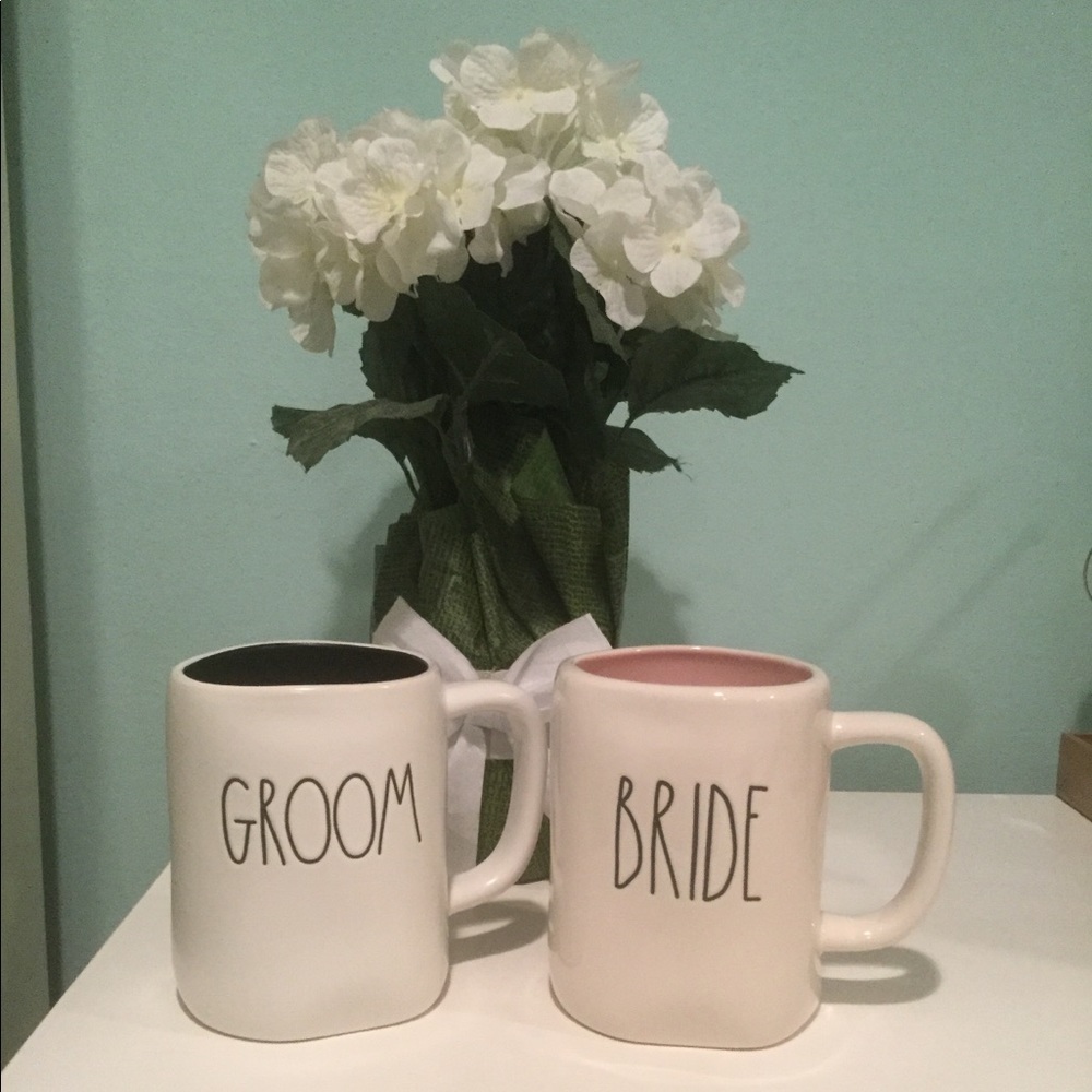 Rae Dunn “BRIDE & GROOM” coffee/tea mugs